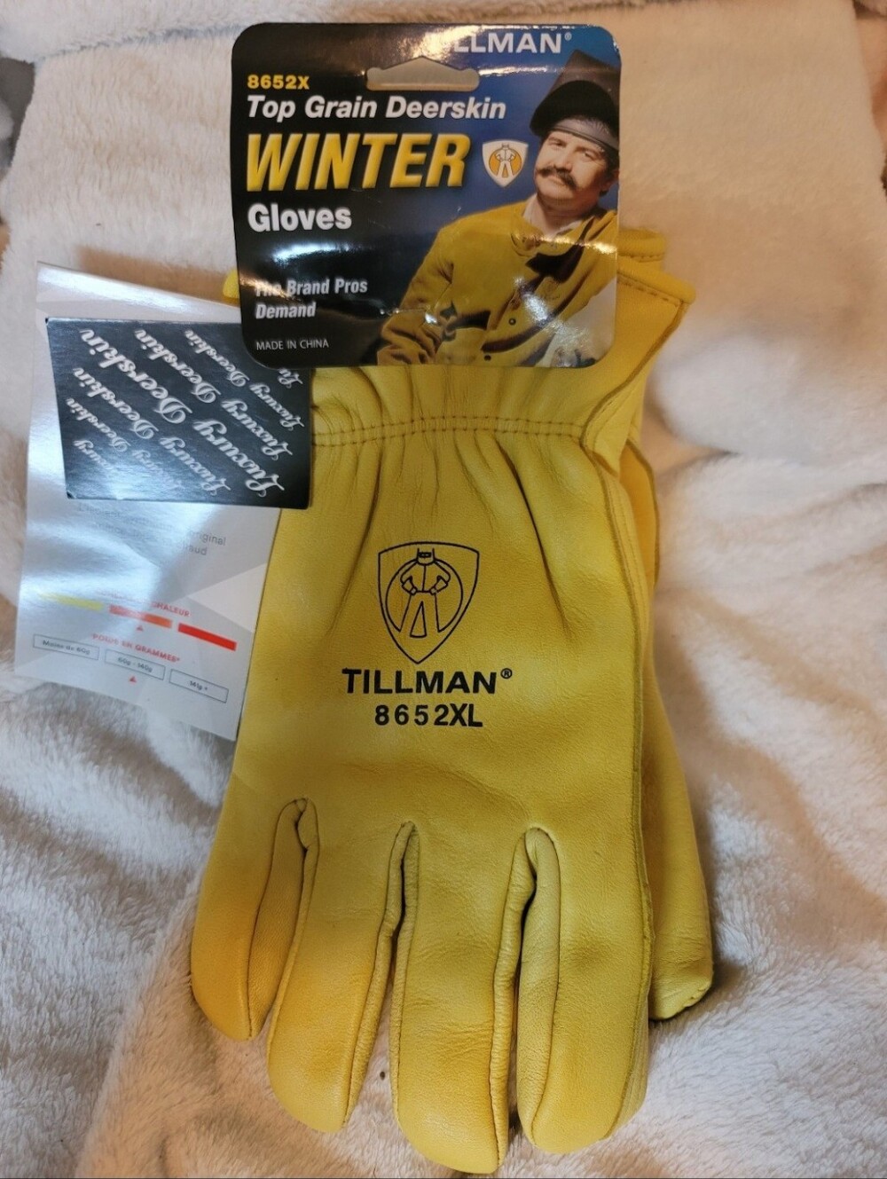 Yellow Deerskin Winter Work Gloves - 8652X